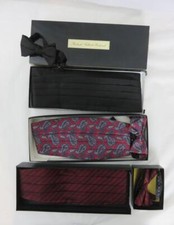 Robert Talbott Protocol London Dock Larrimor's Bow Tie Bowtie  Cummerbund Sets