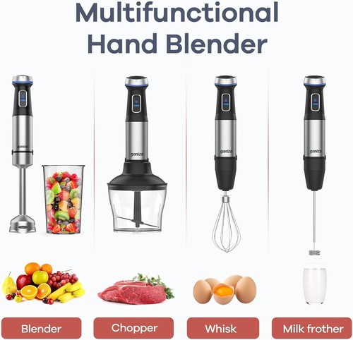 Ganiza Immersion Blender 5 in 1 Hand Blender, 16 Speed Mode Handheld Blender - Picture 8 of 13
