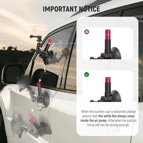 NEEWER CA065 Triple Soporte de Succión - Kit de Coche GoPro Insta360 + Palo Selfie - Imagen 5 de 7