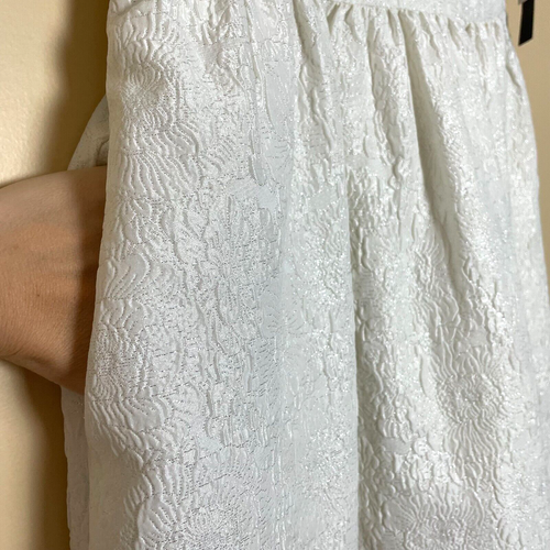 Cynthia Steffe Dress Size 8 Lily White Metallic Jacquard Brocade Pockets NWT - Picture 10 of 11
