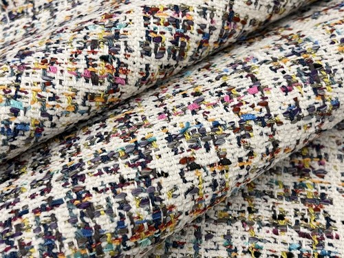 Gaston y Daniel Mingled Boucle Tweed Fabric- Tuch / Blanco 3.50 yds GDT5590.002 - Picture 1 of 4