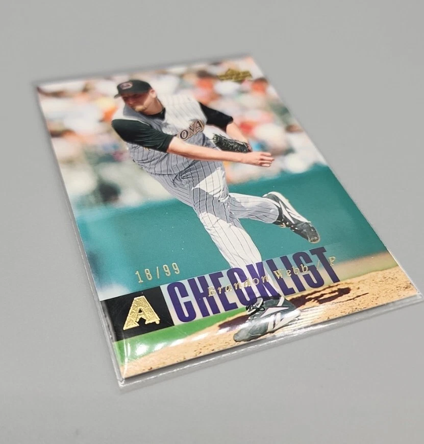 2006 Upper Deck Checklist Gold /99 Brandon Webb #1221 - Image 3 of 4