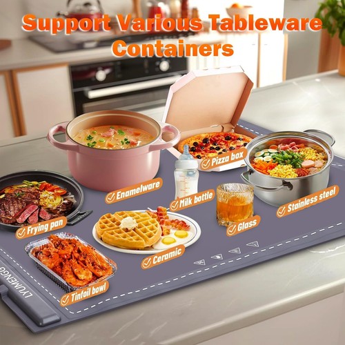 Warming Mat for Food 3-Temp Food Warming Mat Portable Food Warmer with Auto S... - Picture 6 of 7