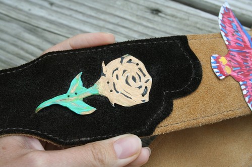 LEDER-GITARRENGURT ROSE & EAGLE von Jr CHARLIE FAST FÜR FENDER STRAT WILDLEDER - Bild 7 von 9