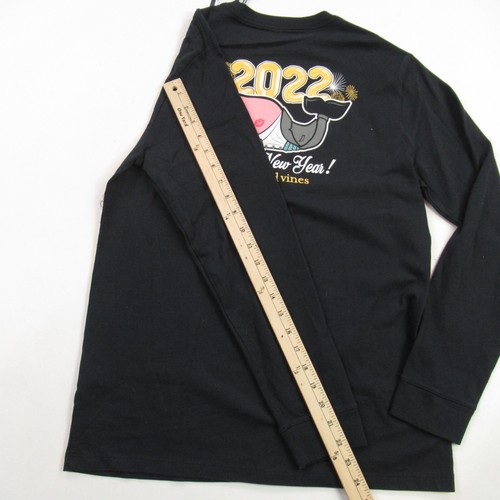 Vineyard Vines Shirt XL Black Long Sleeve Crew Neck Pocket Lightweight - Picture 9 of 10