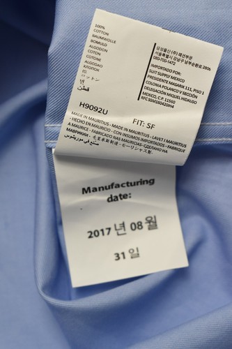 SUITSUPPLY Egyptian Cotton Slim Fit Formal Shirt Men's 37 / 14 1/2 Cutaway Blue - Picture 8 of 8