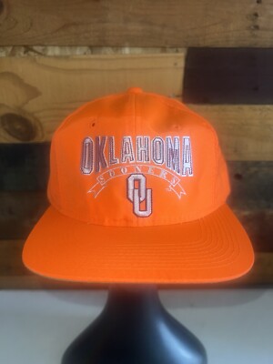 Vintage 90s Oklahoma Sooners NCAA College Hot Orange color Hat Youngan The Game
