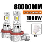 2PCS H1 LED Lamps 800000LM 1000W Car Light H4 H7 H11 H8 H9 HB3 9005 HB4 9006 CSP