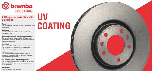 Brembo Set of 2 Front Cross Drilled Coated PVT Rotors for Lexus IS-F 09.A300.11 - Picture 5 of 7