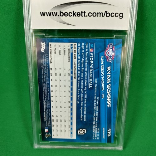 Ryan Schimpf 2017 Topps Chrome #179Baseball Card Purple Edge Opening Day Graded - Picture 2 of 2