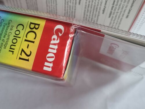 2 X GENUINE CANON BCI-21 TRI-COLOUR INK CARTRIDGE OLD STOCK (Damage to packaging - Imagen 4 de 6