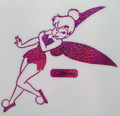 Chroma Disney Fairies Pink Glitter Die Cutz Window Decal AutoArt 