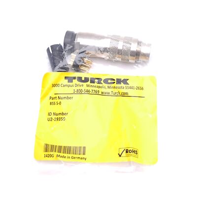 Turck BSS 5-0 U2-19350 Field Wireable Connector, M16 5-Pin Male, Solder Contact