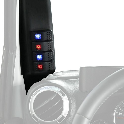 Black Left Hand Driver A-Pillar 4-Switches Pod for 2011-2018 Jeep Wrangler JK - Picture 3 of 10