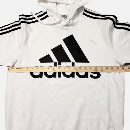 Felpa con cappuccio uomo Adidas Essentials pile 3 righe logo HL2238 taglia L - Foto 8 di 9