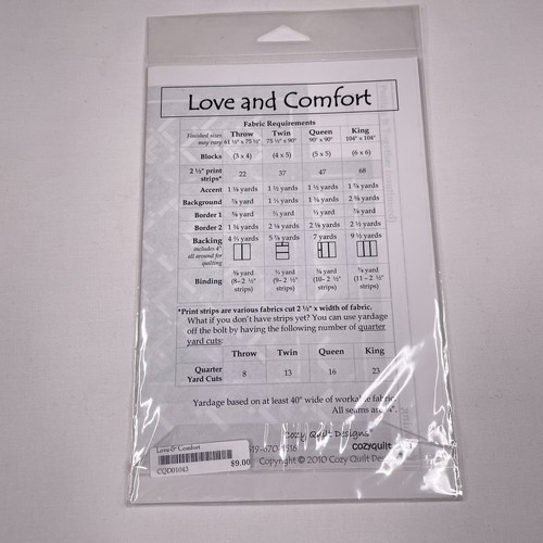 Cozy Quilt Designs Pattern Love & Comfort Jelly Roll Friendly - Picture 2 of 3
