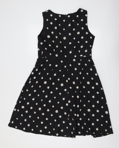 SIGUIENTE Mujer Negro Lunares Poliéster Cambio Talla 14 Cuello Redondo Cremallera - Imagen 2 de 10