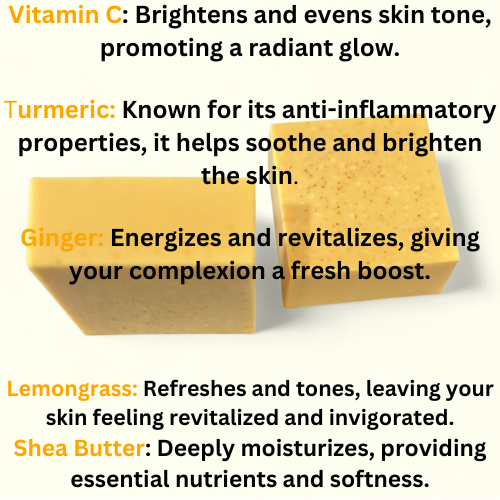 Handmade Turmeric Bar Whitening Soap with Vitamin C 2 PC - Picture 1 of 5