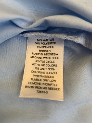 Worthington Womens blouse small Tall True Chambray Blue Long Sleeve Button Down - Picture 7 of 8