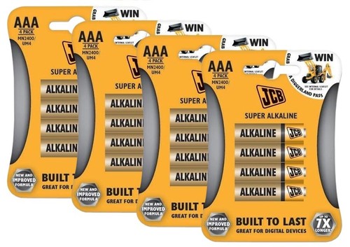 JCB AAA AA Batterien super alkalisch langlebig LR03 LR06 lang verfallen UK - Bild 4 von 4