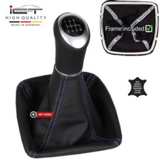 Leder ICT Schaltknauf Schaltsack für Ford C-Max 2 DXA 6gang blaue Naht 65