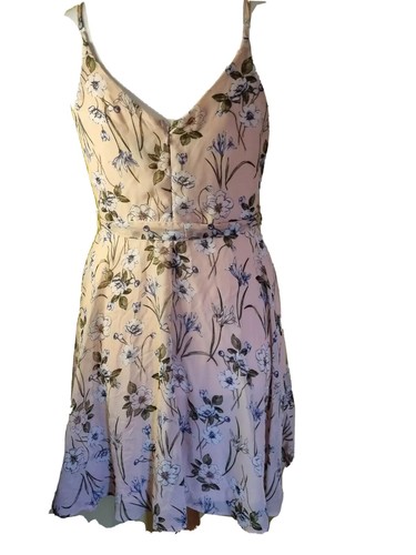 Floral Wrapover Belted Strappy Slip Dress Pink Wedding Garden Party UK14