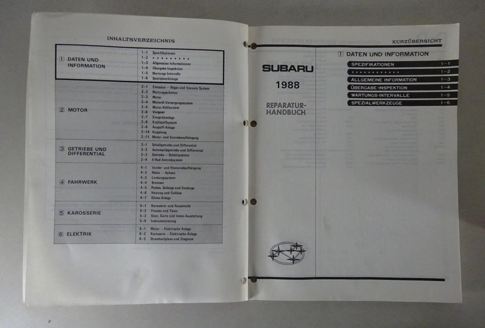 Manual de Taller Subaru Leona L 1800 Incl. Coupé 4Bände Stand 05/1988 - Imagen 2 de 4