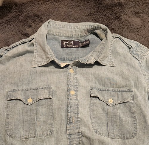 RALPH LAUREN Cotton Denim Jean Shirt 