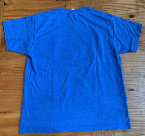 Boy’s Size M Blue PUURITO Pun Cat as a Burrito Graphic T-Shirt EUC  - Picture 4 of 4