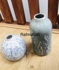 Next Set Of 2 Blue Floral Ceramic Vases/Minimalist Table centrepiece decor