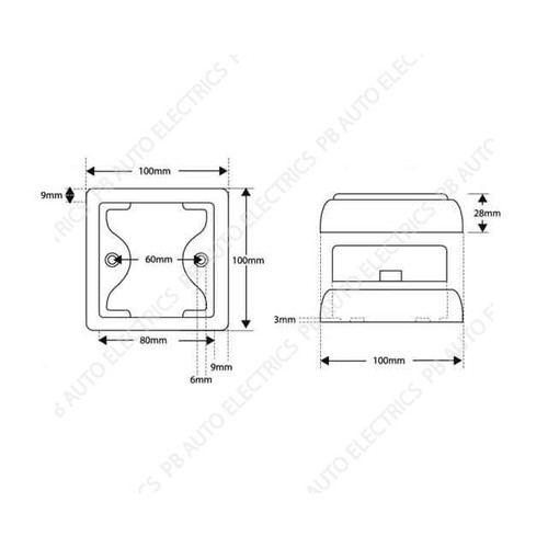LED Autolamps White Reverse Light / Lamp 100mm Square 80WME - Picture 2 of 3