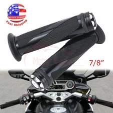 BLACK MOTORCYCLE 7/8" HAND GRIPS HANDLE BAR FOR KAWASAKI SUZUKI HONDA CBR600RR