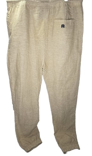 Raw Yarn Industries Jogging Pants SZ 2XL Men's Tan Linen Twill Jogger Beige - Picture 4 of 14