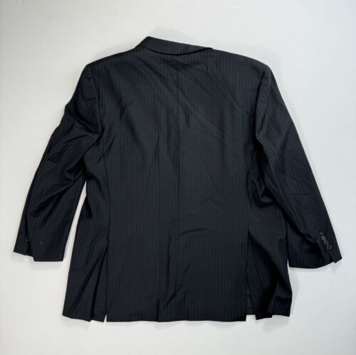 Burberry London Men’s 46R Wool Blazer Sports Coat Black Grey Stripe Designer - Picture 2 of 14
