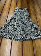 The Childrens Place Little Girls Black Gold Woven Jacquard Dress Holiday Sz 6X
