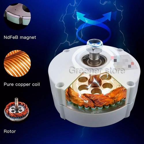 Generador de viento de imán permanente síncrono trifásico 12V 24V 48V 1000W 2000W - Imagen 9 de 16