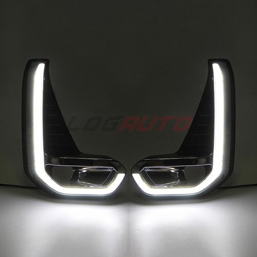 For Toyota Hilux Revo 20+ LED DRL Daytime Running Light Fog Lamp Chrome W/ Turn - Picture 9 of 10