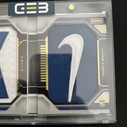 2020 Jacob Eason Rookie Playbook Booklet 2 Patch Nike Swoosh 1/2 - Picture 3 of 8