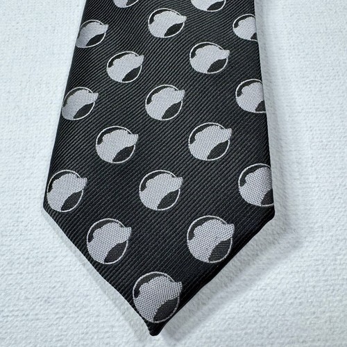 John Bartlett Statements Black Silver Dog Head Polka Dog Skinny Tie Mens - Picture 2 of 9