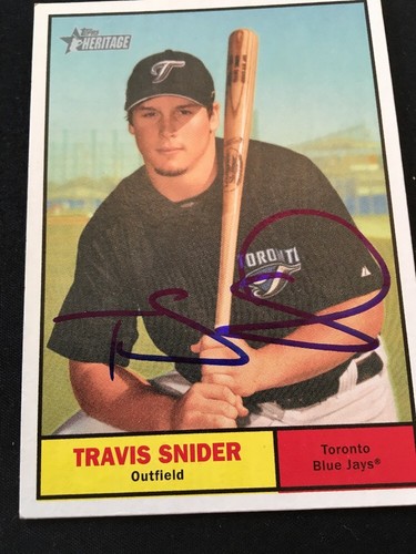 Travis Snider Blue Jays 2010 Signed Autographed Topps Heritage Card #333 ~ COA - Picture 7 of 7