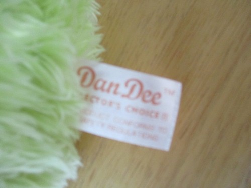 DanDee FROG Light Green Shaggy Doll Shape Yellow Hands/Feet Poppy Eyes 14" Plush - Picture 5 of 5