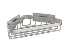 WingIts WCBSN6 6-Inch Long Corner Shower Basket, Satin Nickel Stainless Steel