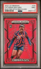 2022 Obsidian Soccer CATARINA MACARIO RC Red FLOOD /10 USWNT!  PSA 9 SSP Rookie