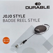 1x DURABLE Jojo mit Metallclip und Druckknopfschlaufe für Ausweiskarten usw NEU
