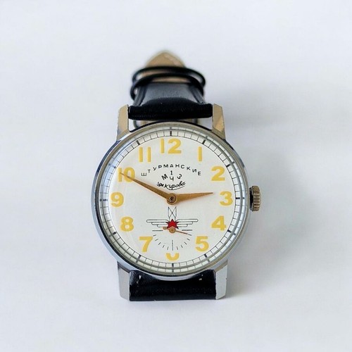 Sowjetische Mechanische UdSSR Herrenuhr POBEDA ZIM Navy