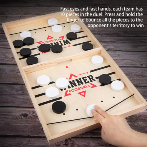 2 in 1 Fast Sling Puck Table Board Game For Adults Kids Family Party, Large Size - Picture 4 of 10