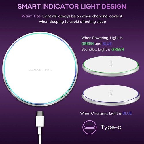 100w Super Fast Wireless Charger Charging Pad For Apple iPhone & Samsung - Picture 5 of 28