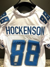TJ Hockenson Signed Pro Style Custom White Detroit Lions Jersey XL Beckett COA