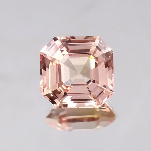 7.9X7.5mm Natural Ceylon Padparadscha Sapphire Asscher Cut Loose Gemstone 4.35Ct - Imagen 3 de 5