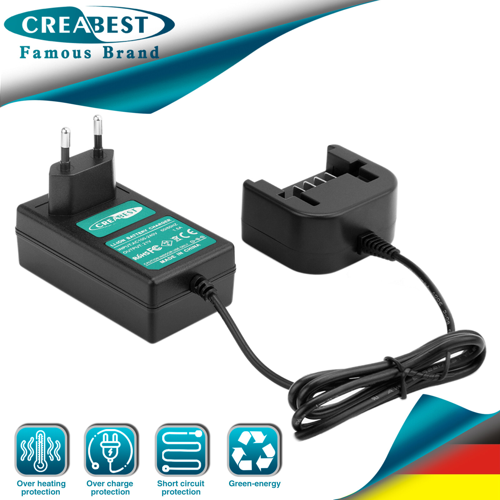 Ladegerät Für Worx 18V20V Li-Ion WA3551.1 WA3516 WA3549.1 WG169 WX390.1 WG549